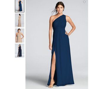 Marine One Shoulder Bridesmaid Dress, Size 10